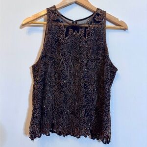 Elegant Black and Brown Women's Top